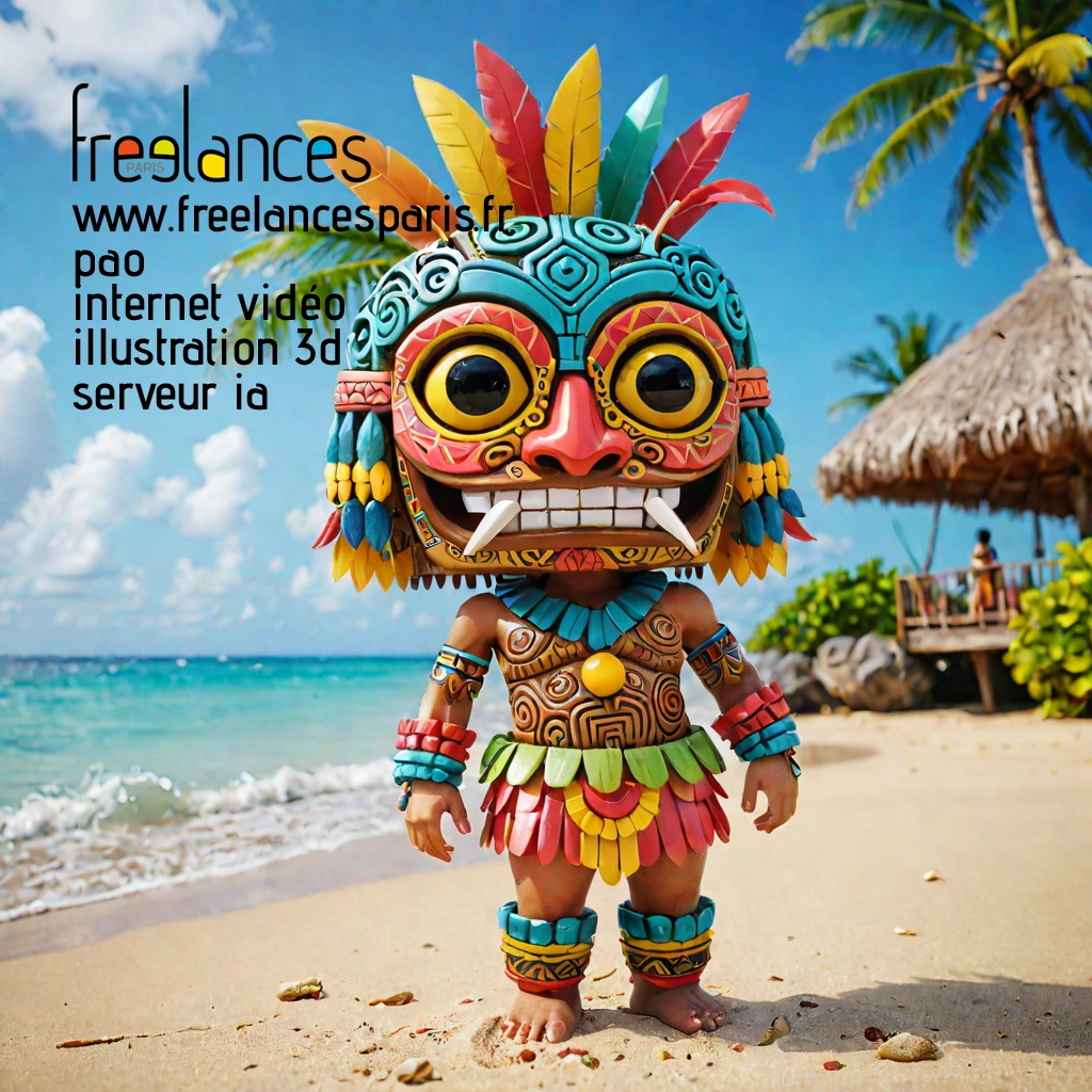 Pao mise en page internet vidéo illustration 3d serveur IA générative AI freelance paris studio de création magazines PWZ32XH0